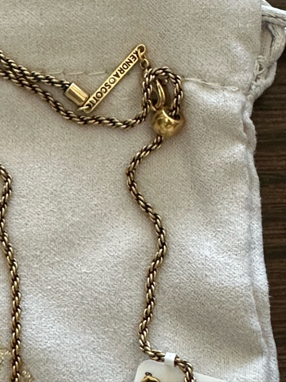 Kendra Scott Gold-Tone Mother of Pearl Shell Locket Necklace - Picture 6 of 7